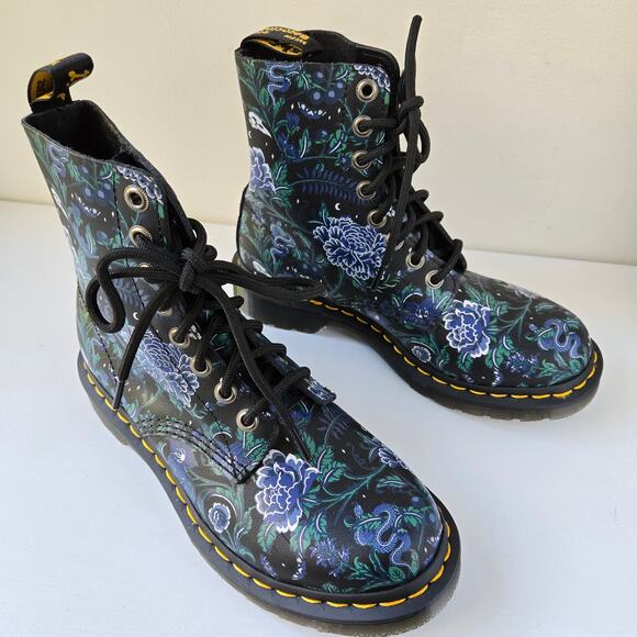 Dr. Martens NEW 1460 Pascal Mystic Floral Leather Boots Whimsigoth EU 37 US 6 - Picture 3 of 15